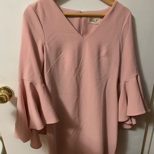 Pink dress with bell sleeves